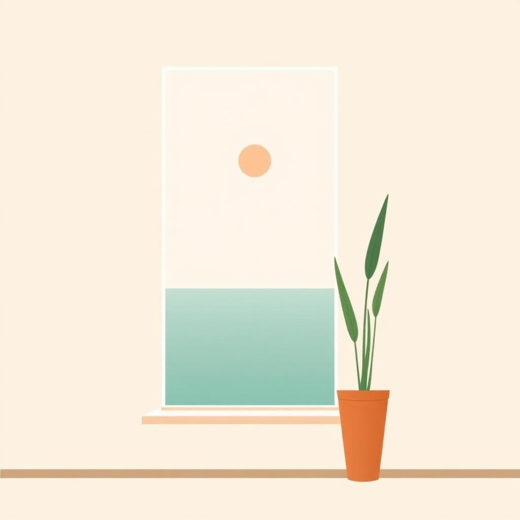 Flat illustration — abstract palms and shapes representing services